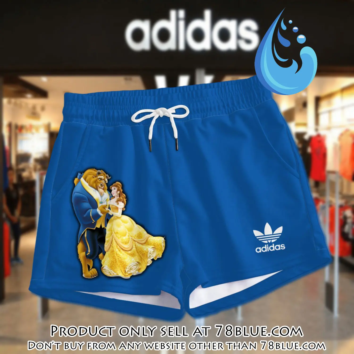 Premium beauty and the beast in adidas women shorts lady beach shorts wms1077 78b2046311